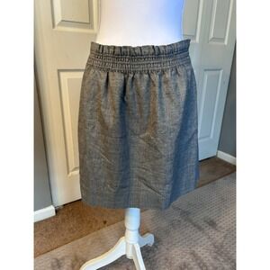 J. Crew Grey Lined Size 10 Smocked Waist A-Line Skirt Women's Size 10